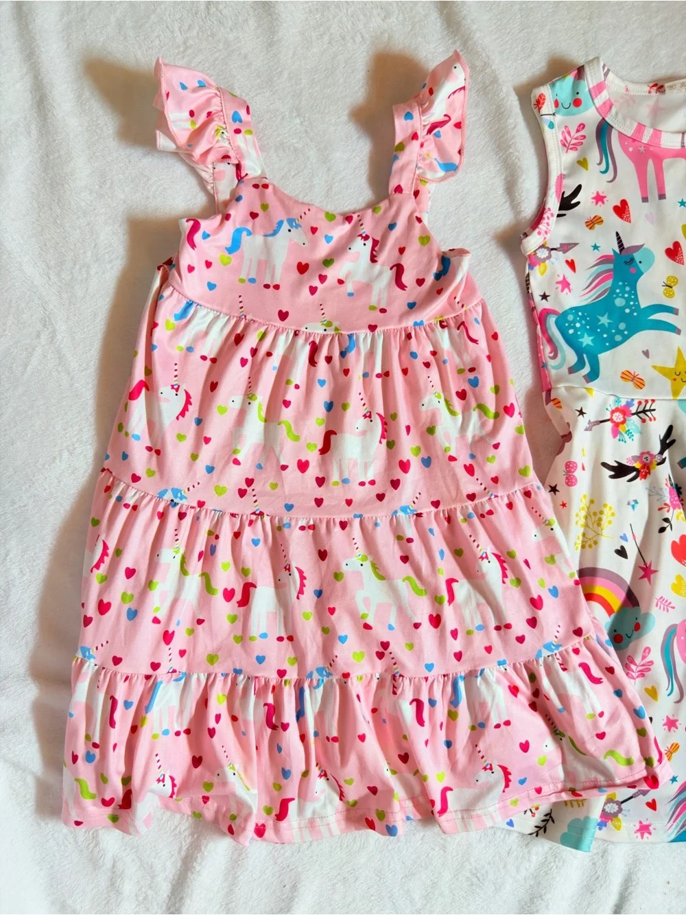 NWOT girls unicorn theme summer twirl dresses 5/6